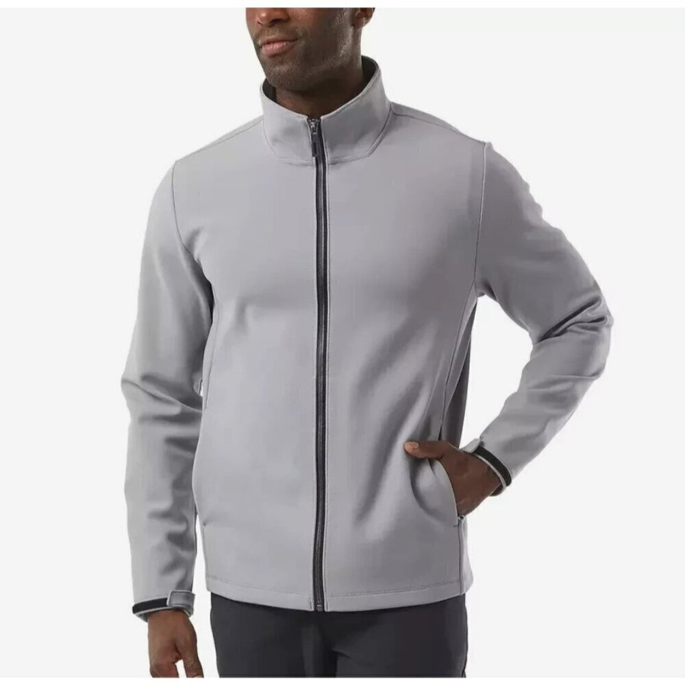 NEW 32 Degrees Heat Men's M Full Zip Windbreaker Jacket Gray Polyester Softshell
